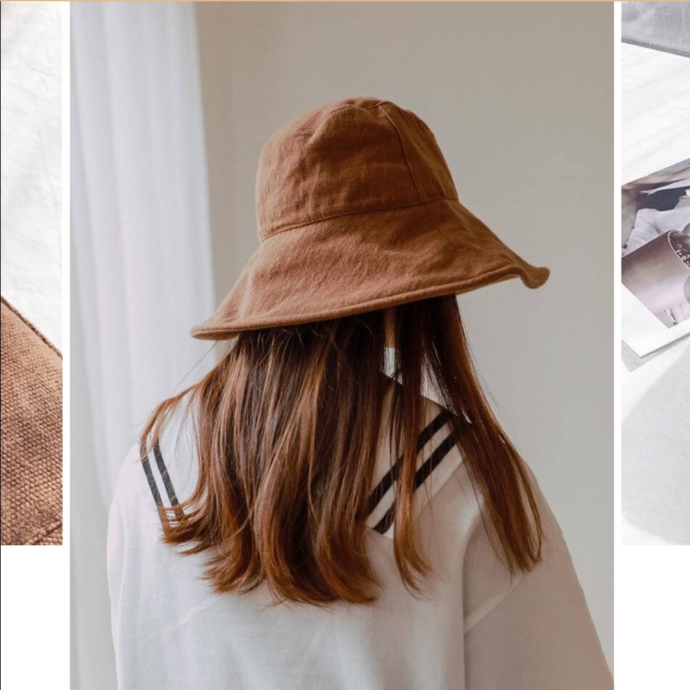 Wide brim bucket hat, brand new